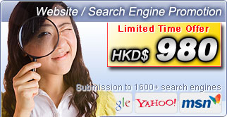 Submission to 1600+ search engines Limited Time Offer HKD$980
